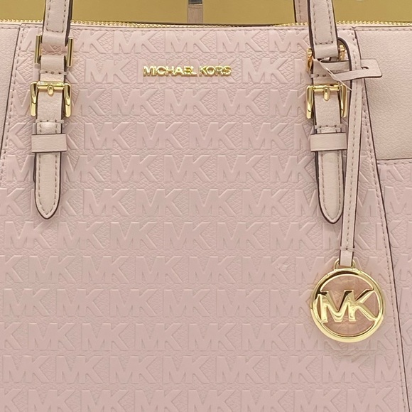 MICHAEL KORS CHARLOTTE LARGE TZ TOTE POWDER BLUSH - Picture 5 of 16
